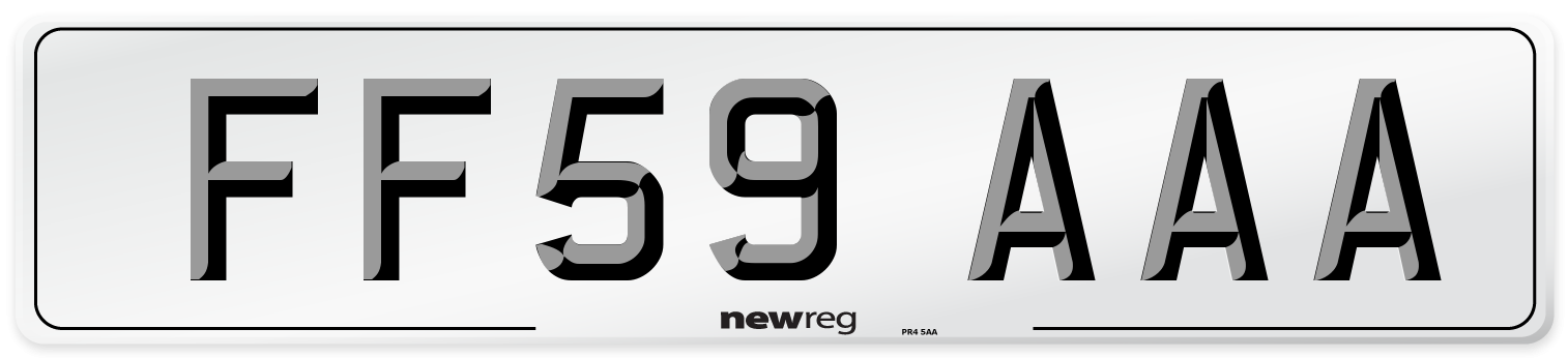 FF59 AAA Number Plate from New Reg